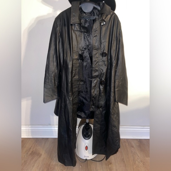 PATAGO Asymmetrical Long-Short Goth Black Leather Coat/Jacket - Picture 5 of 16